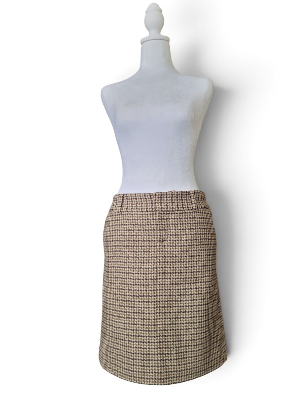 Y2K Juicy Couture Wool Houndstooth Mini Skirt Small Pencil